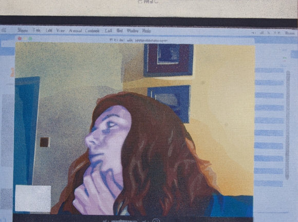  Via skype III. Terka - 2010, oil on canvas, 45x60cms